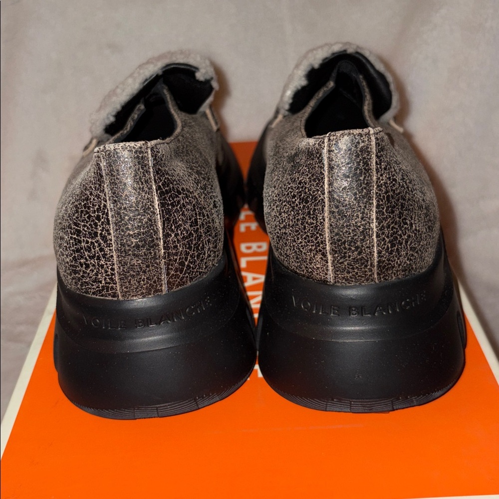 NWT VOILE BLANCHE Twilly Genuine Shearling Lug Sole Loafer in Ecru Beige - Picture 11 of 16